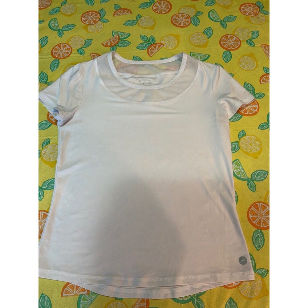 Gottex Mesh Neck Short Sleeve Athletic‎ Top Womens Small White